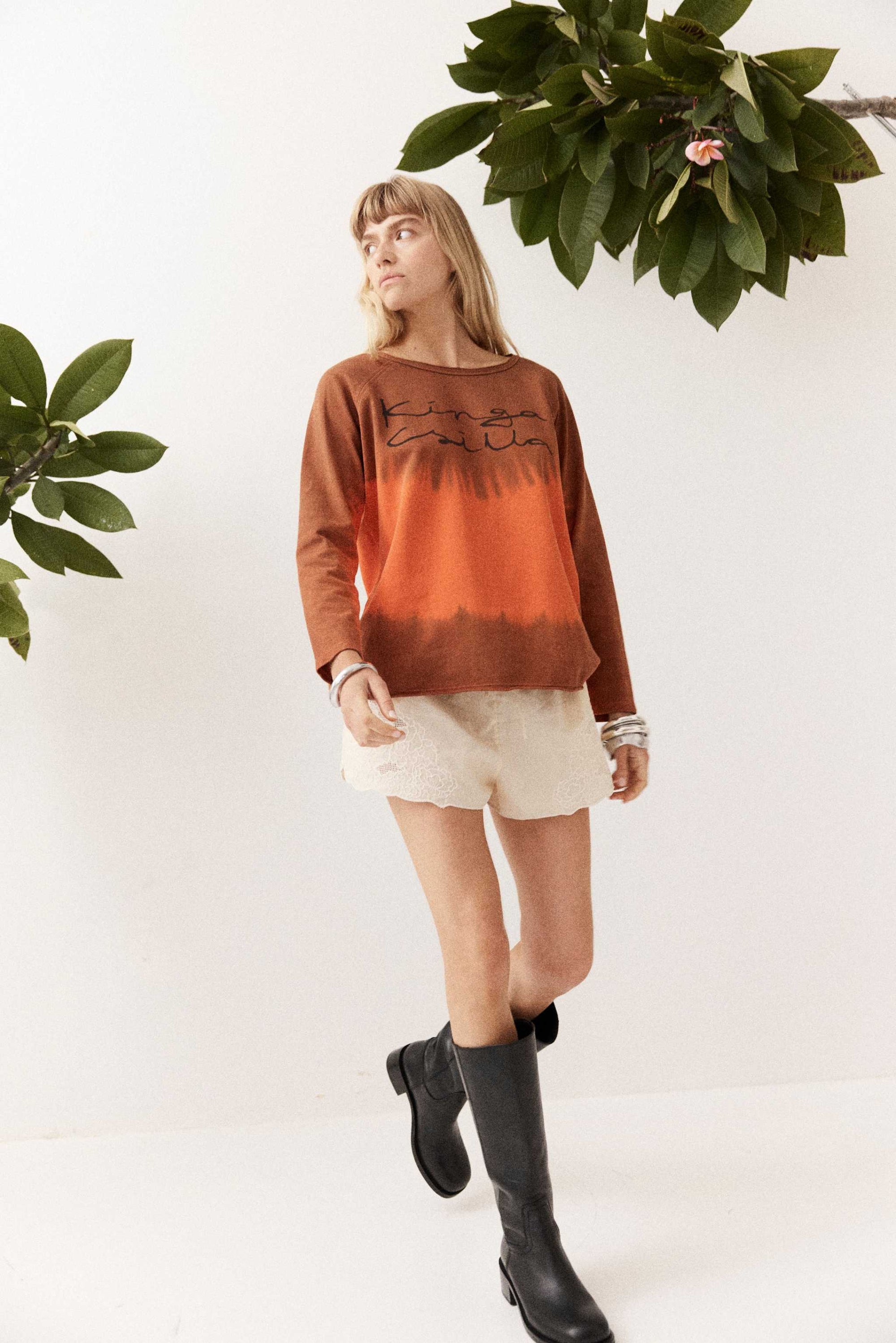 Kinga Csilla Fire Raw Long Sleeve Tee