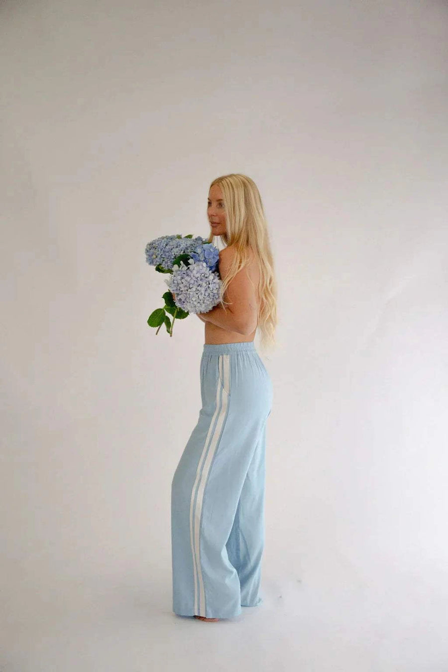 Zaziba Jaya Linen Pant Sky Blue