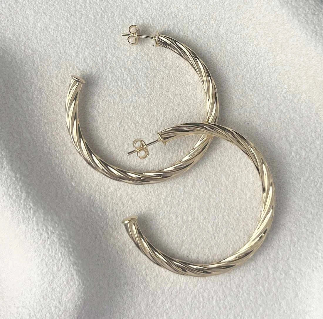 Misuzi Fay Hoop Gold Vermeil