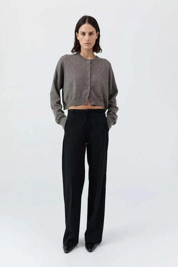 St Agni Cashmere Relaxed Cropped Cardigan Doe