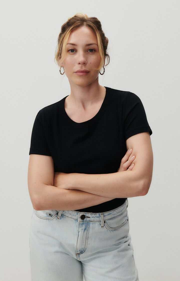 American Vintage Gamipy T Shirt Short Sleeve Crew Neck Black