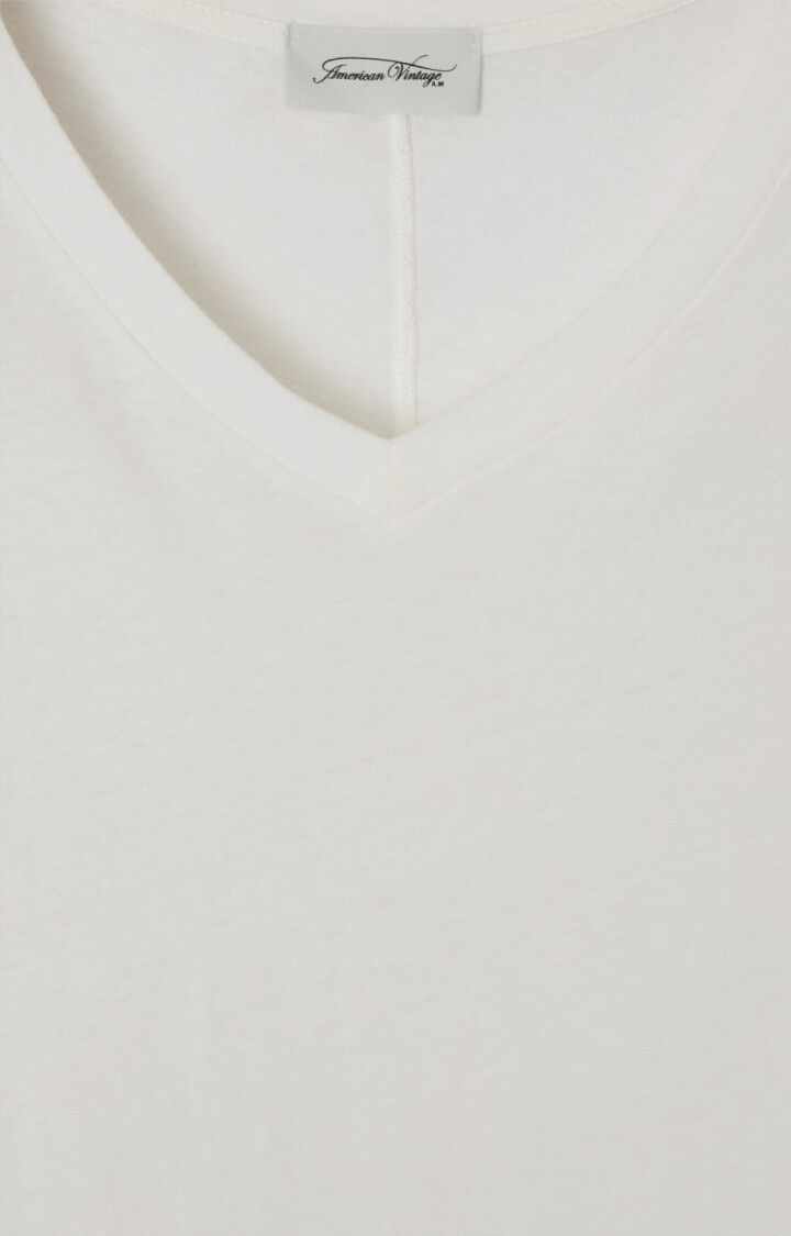 American Vintage Gamipy T Shirt Short Sleeve V Neck White