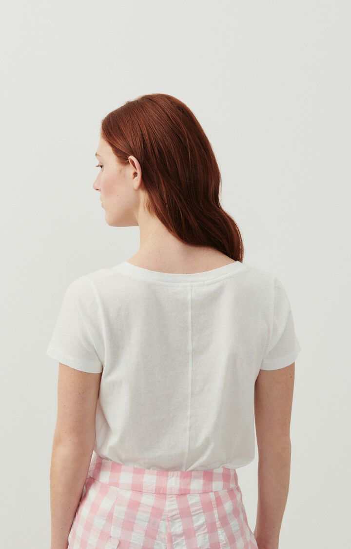 American Vintage Gamipy T Shirt Short Sleeve V Neck White