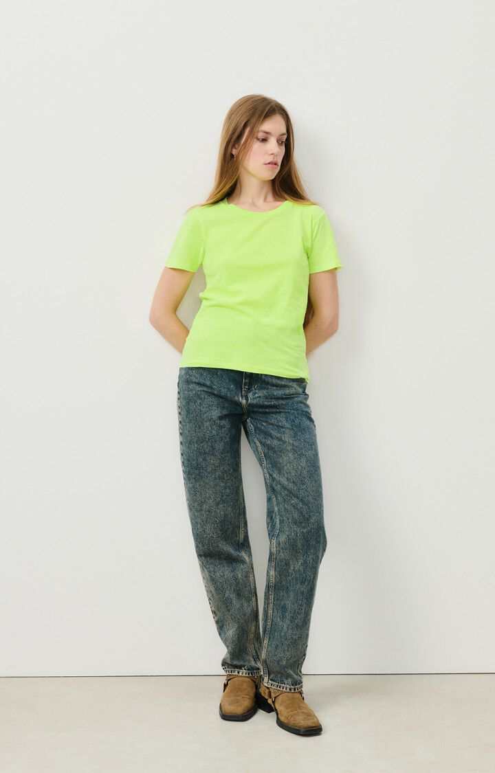 American Vintage Gamipy Short Sleeve Crew Neck T Shirt Fluo