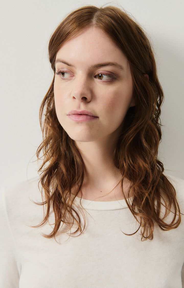 American Vintage Gamipy Long Sleeve Crew Neck Tee White