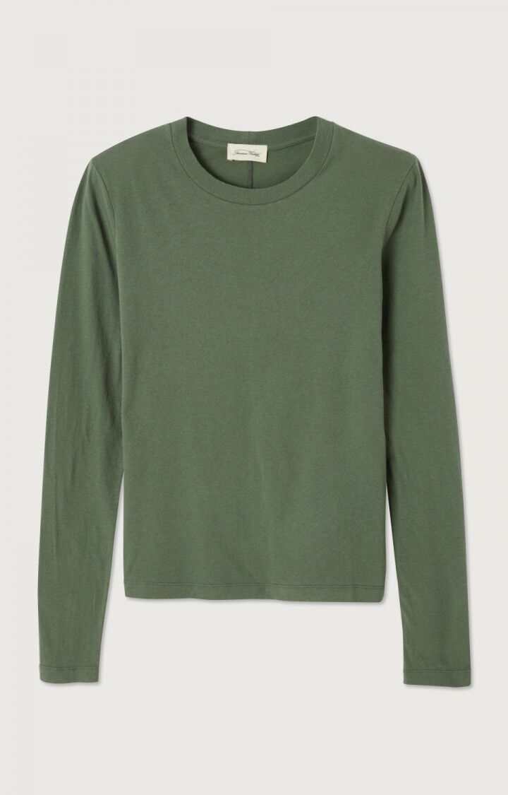 American Vintage Gamipy Long Sleeve T Shirt Crew Neck Basil