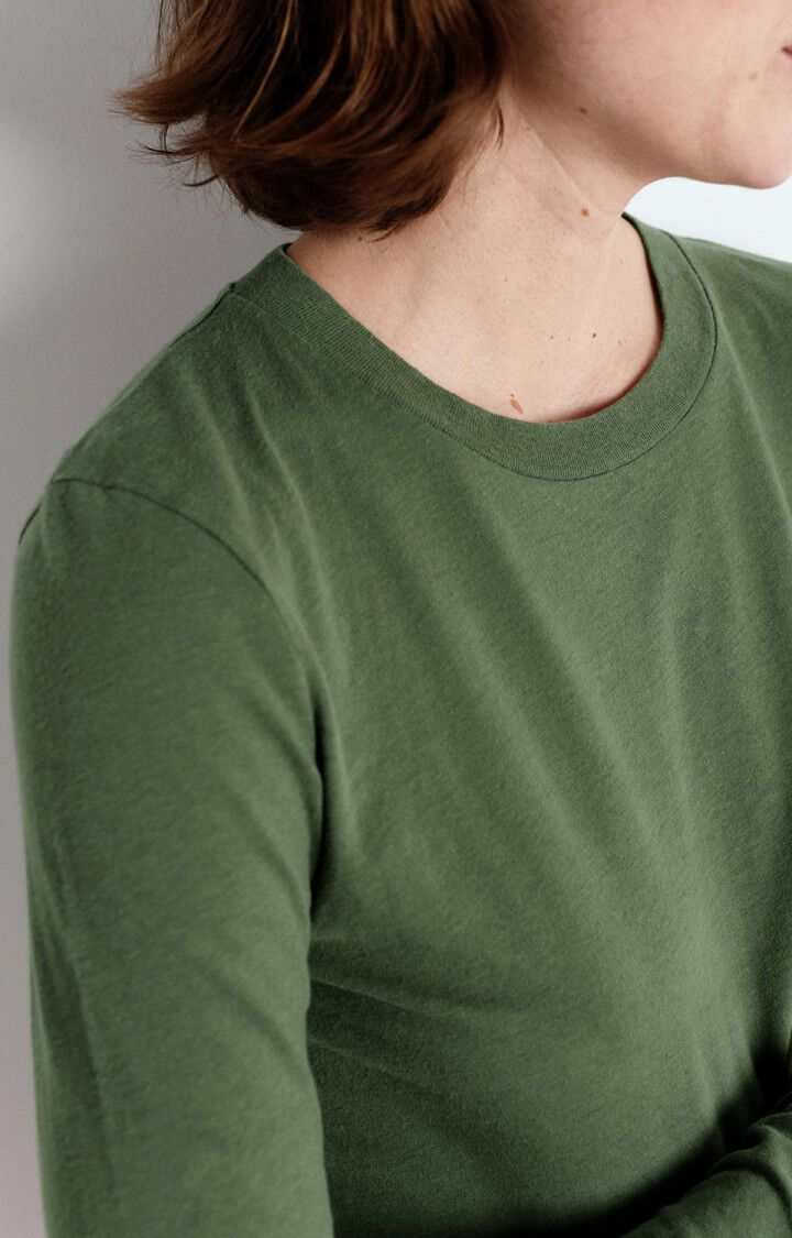 American Vintage Gamipy Long Sleeve T Shirt Crew Neck Basil