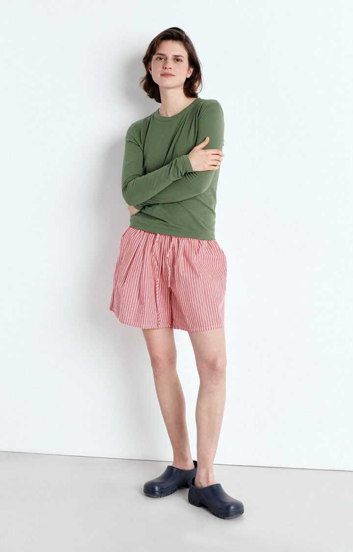 American Vintage Gamipy Long Sleeve T Shirt Crew Neck Basil