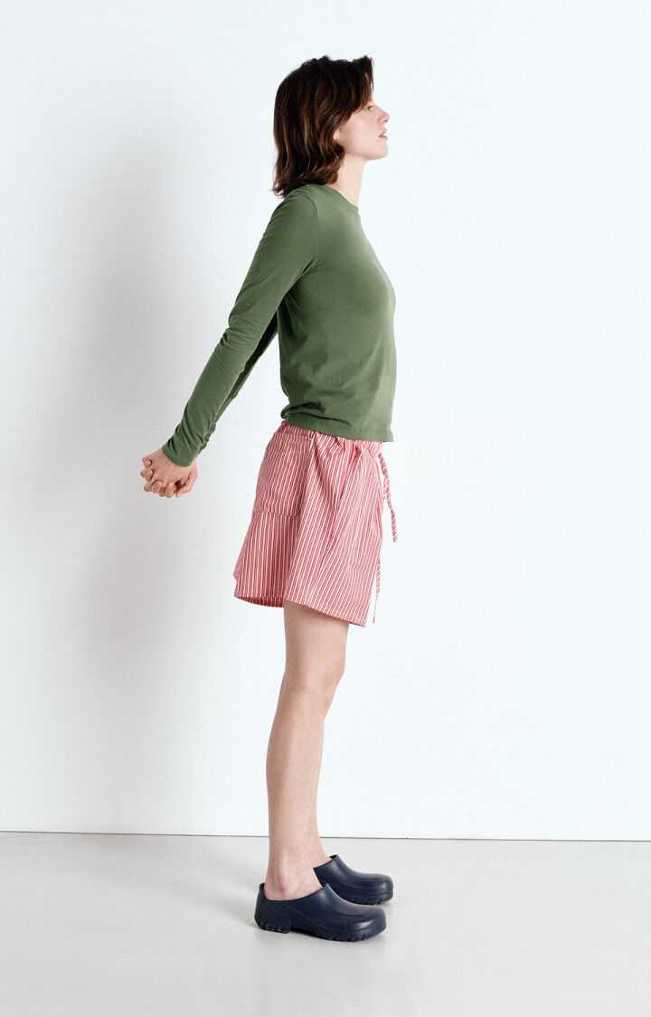 American Vintage Gamipy Long Sleeve T Shirt Crew Neck Basil