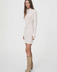Rowie Galo Flower Lace Mini Long Sleeve Dress Creme