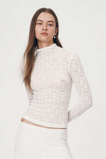 Rowie Galo Flower Lace Top Creme
