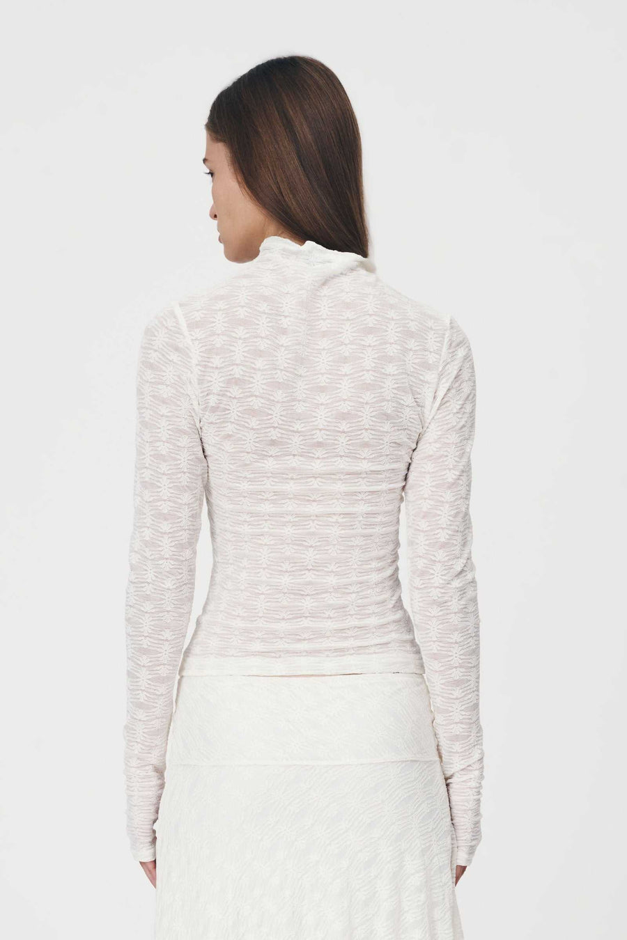 Rowie Galo Flower Lace Top Creme