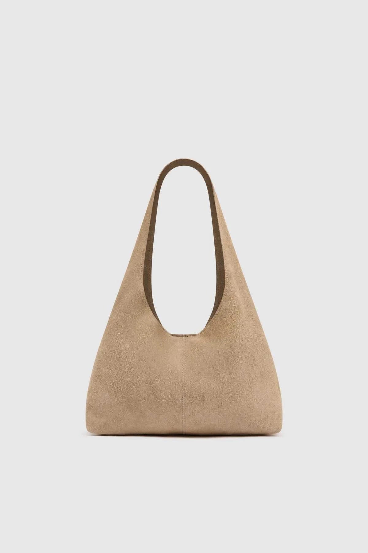 St Agni Suede Soft Bag Papyrus
