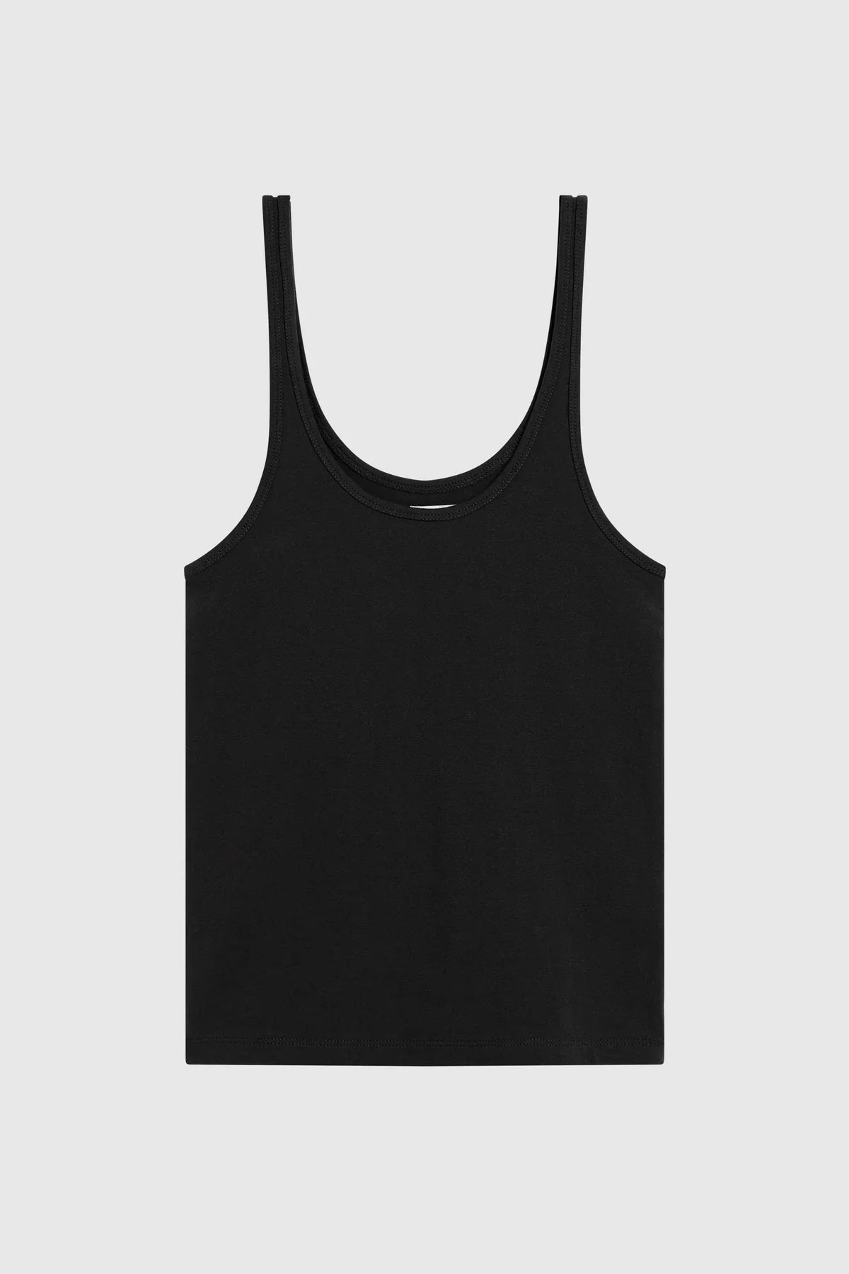 St Agni Soft Jersey Slim Scoop Tank Jet Black