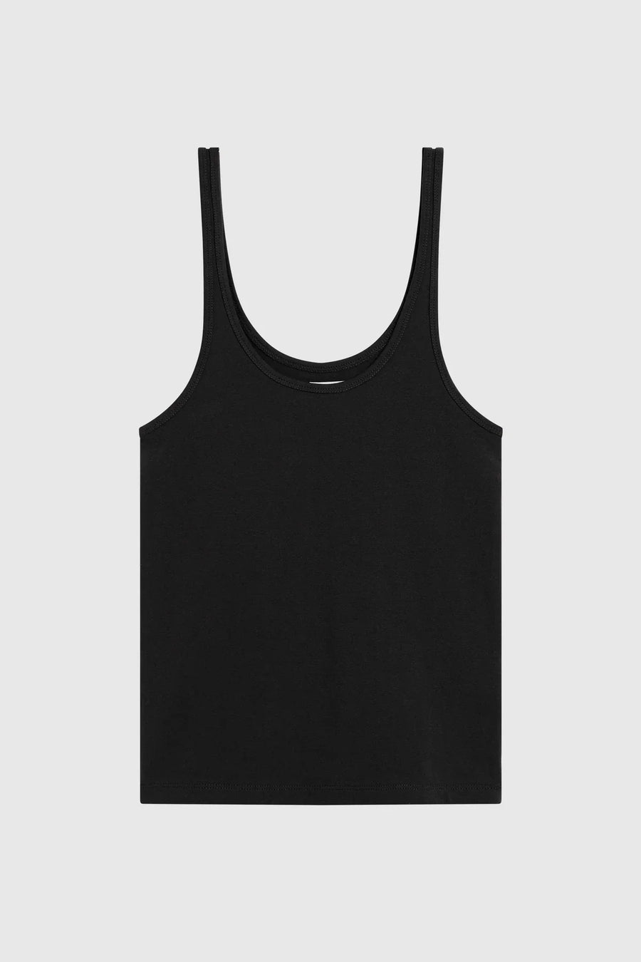 St Agni Soft Jersey Slim Scoop Tank Jet Black