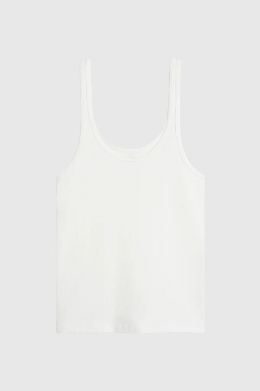 St Agni Soft Jersey Slim Scoop Tank White