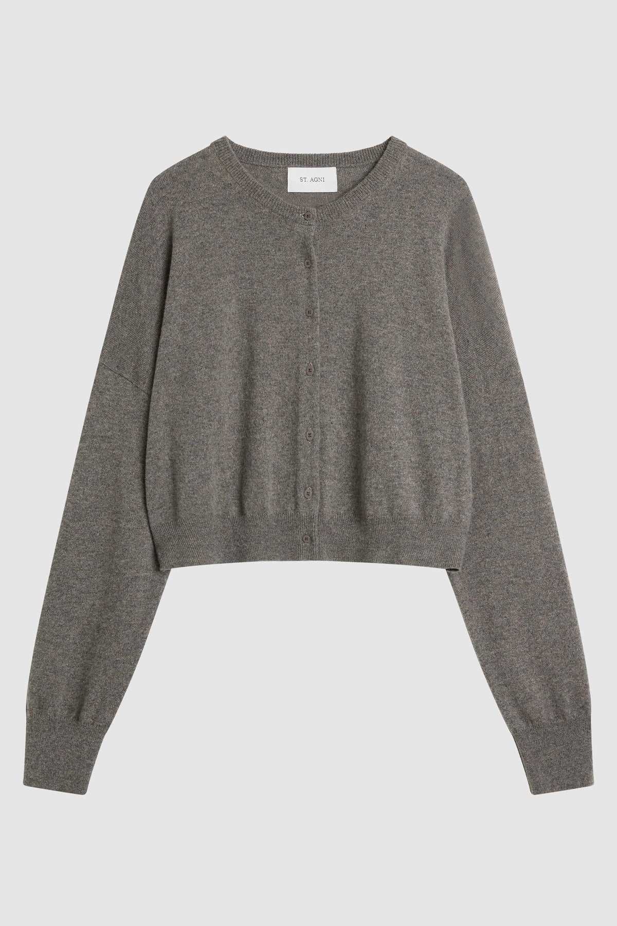St Agni Cashmere Relaxed Cropped Cardigan Doe