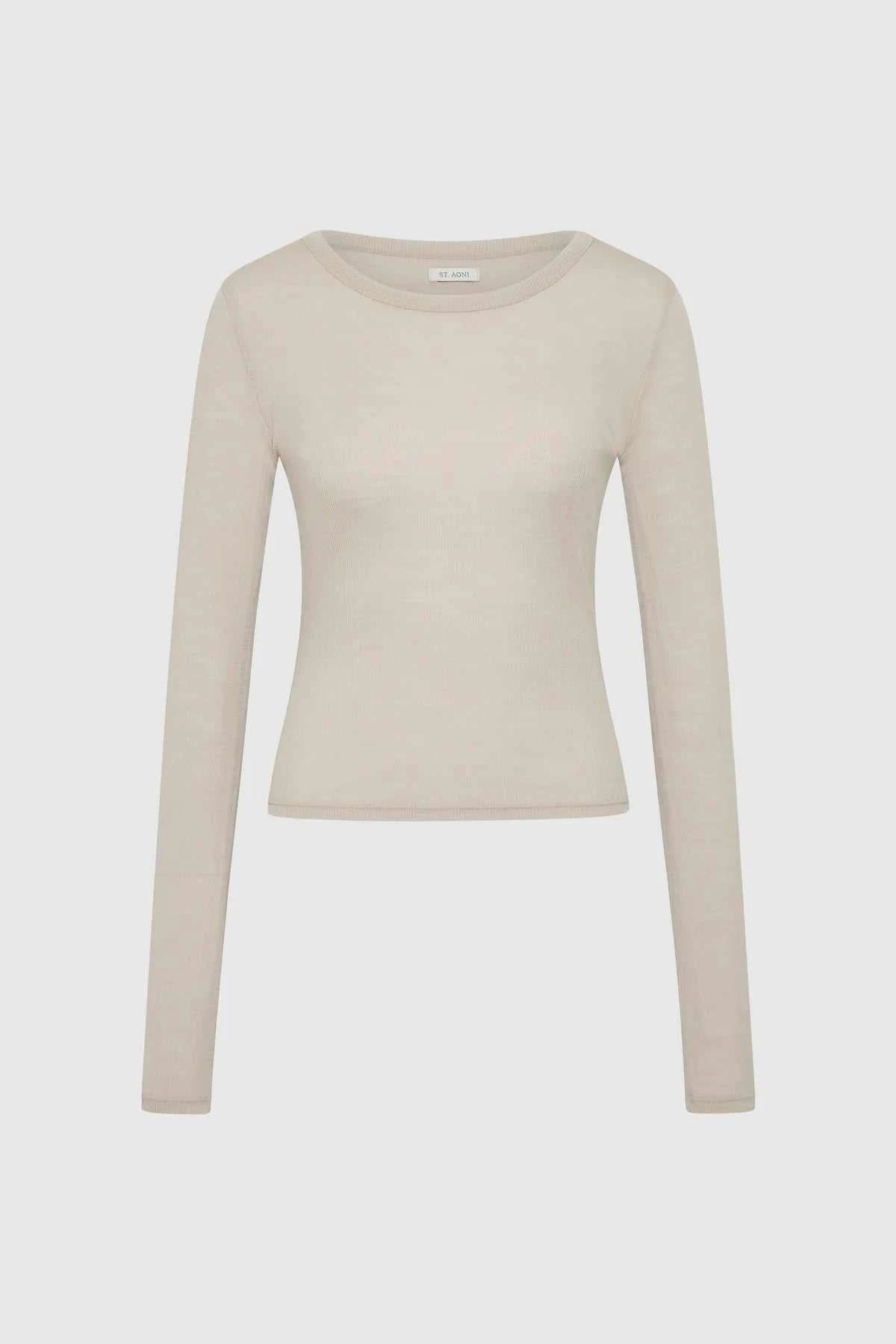 St Agni Baby Wool Long Sleeve Top Soft Ash