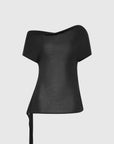 St Agni Fine Jersey Off Shoulder Top Charcoal