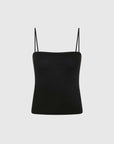 St Agni Organic Cotton Square Neck Cami Jet Black