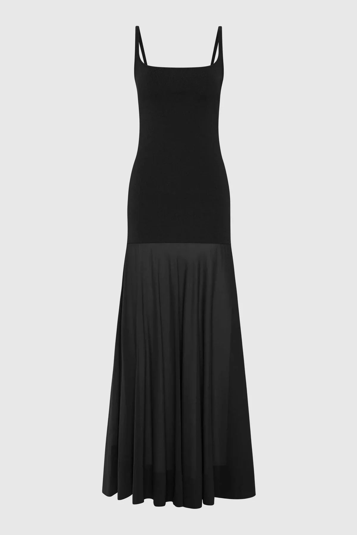 St Agni Sheer Silk Circle Hem Dress Black