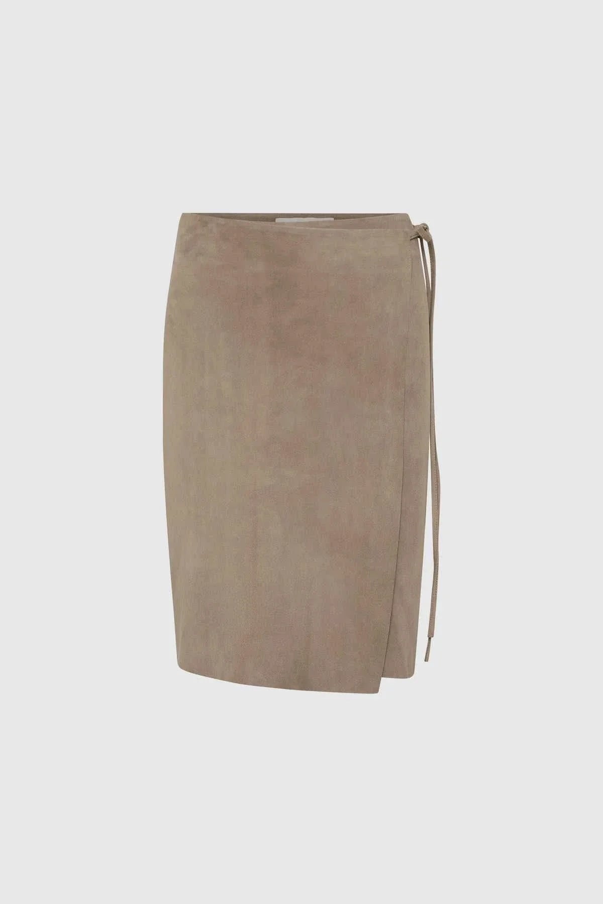 St Agni Suede Everyday Wrap Skirt Earth