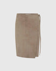 St Agni Suede Everyday Wrap Skirt Earth