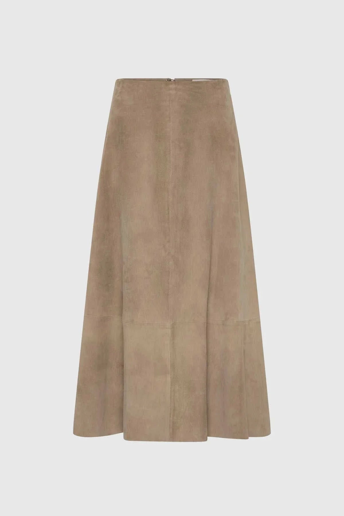 St Agni Suede Circle Skirt Earth
