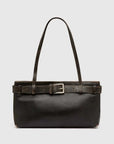 St Agni Brushed Belt Detail Baguette Black