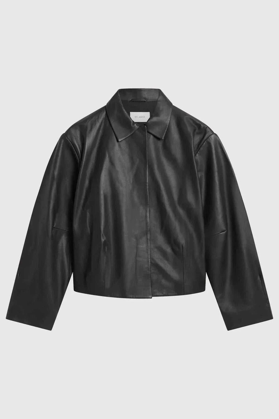 St Agni Cocoon Leather Jacket Black