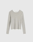 St Agni Organic Cotton Layered Long Sleeve Top Grey Marle