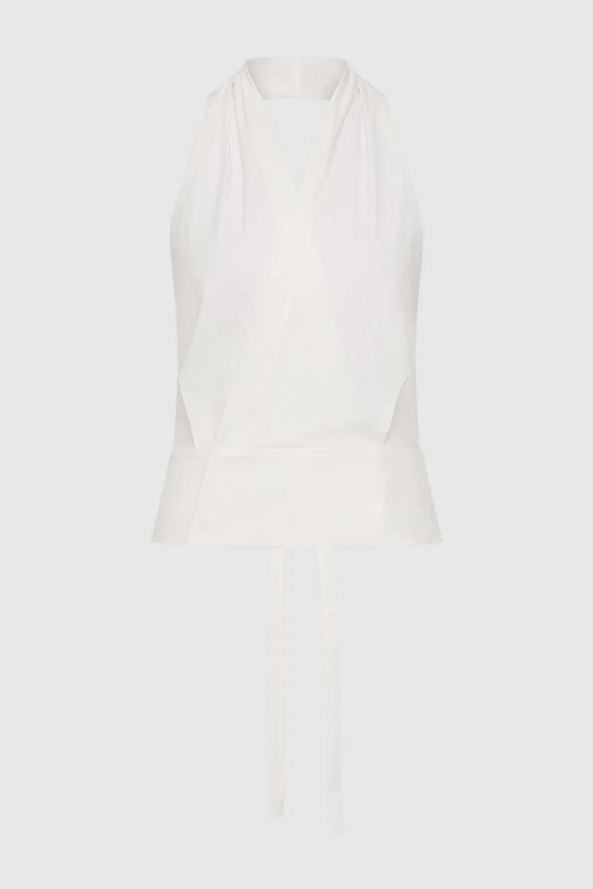 St Agni Halter Wrap Top White