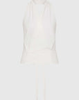 St Agni Halter Wrap Top White