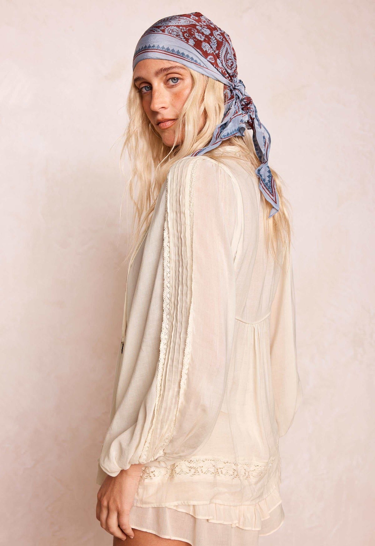 Spell Ines Boho Blouse Light Sand Cream