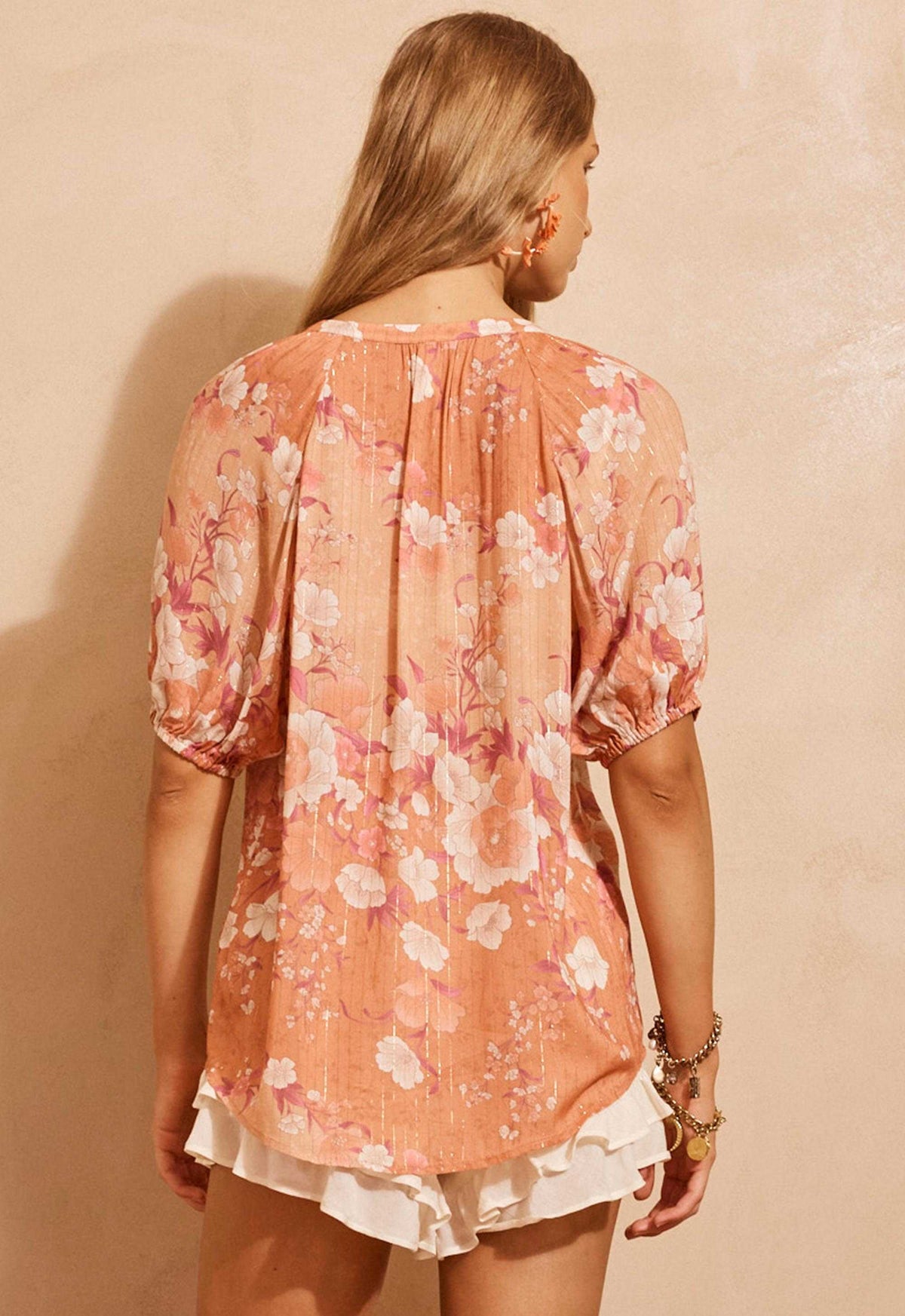 Spell Isola Short Sleeve Blouse Sunfade Pink
