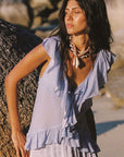 Spell Fleur Frill Sleeveless Blouse Lagoon Purple