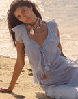 Spell Fleur Frill Sleeveless Blouse Lagoon Purple