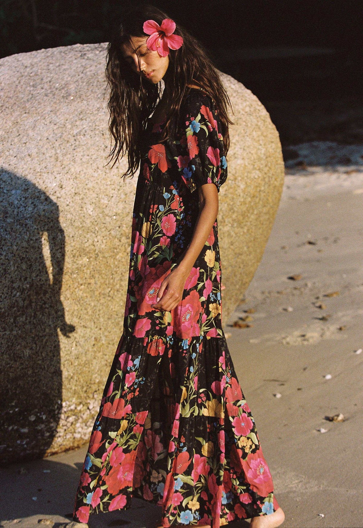 Spell Isola Gown Midnight Bloom Black