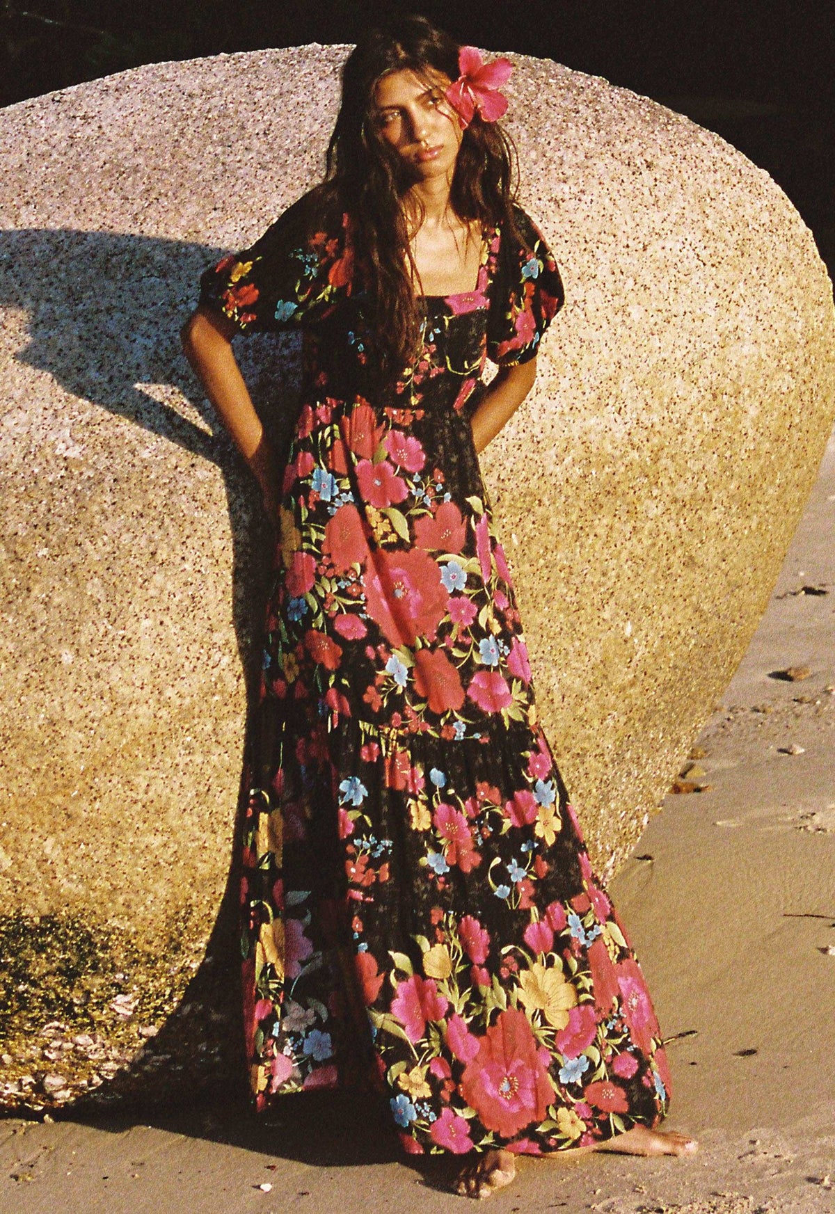 Spell Isola Gown Midnight Bloom Black