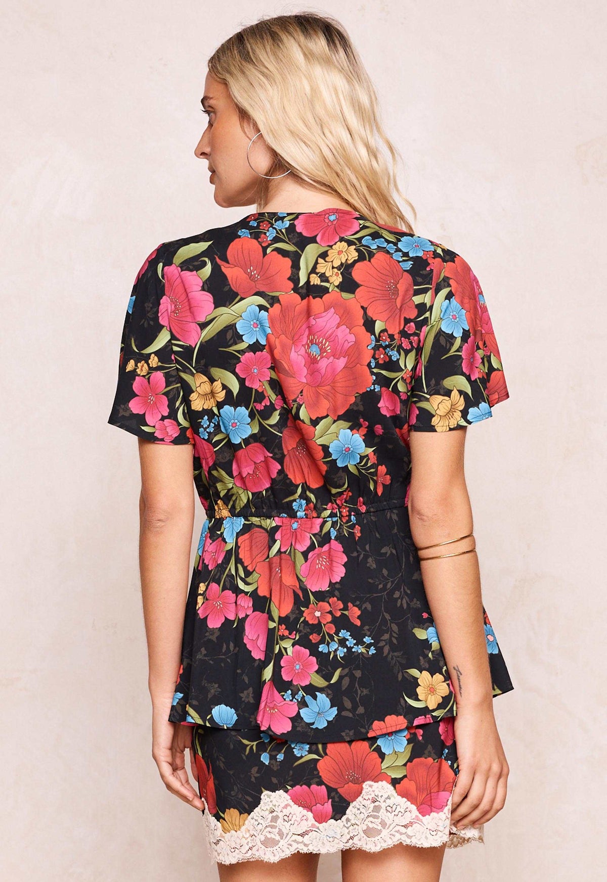 Spell Isola Blouse Midnight Bloom Black