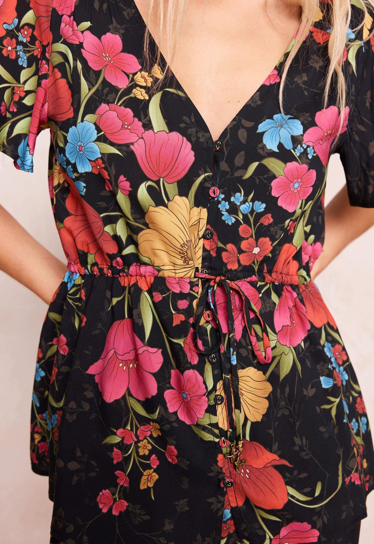 Spell Isola Blouse Midnight Bloom Black