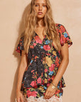 Spell Isola Blouse Midnight Bloom Black