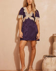 Spell Lasiandra Lace Mini Dress Deep Violet Purple