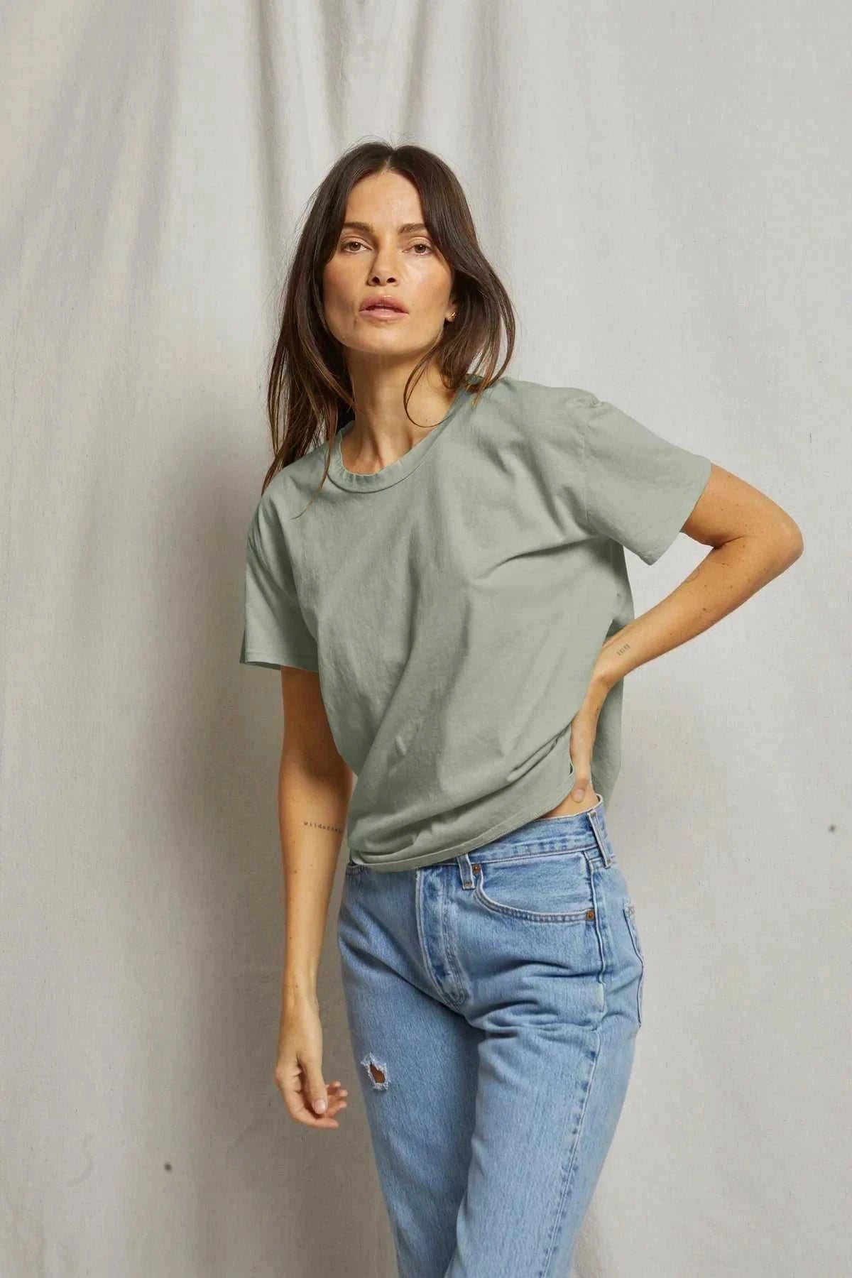 Perfectwhitetee Harley Crispy Lightweight Cotton Boxy Crew tee Paris Rain