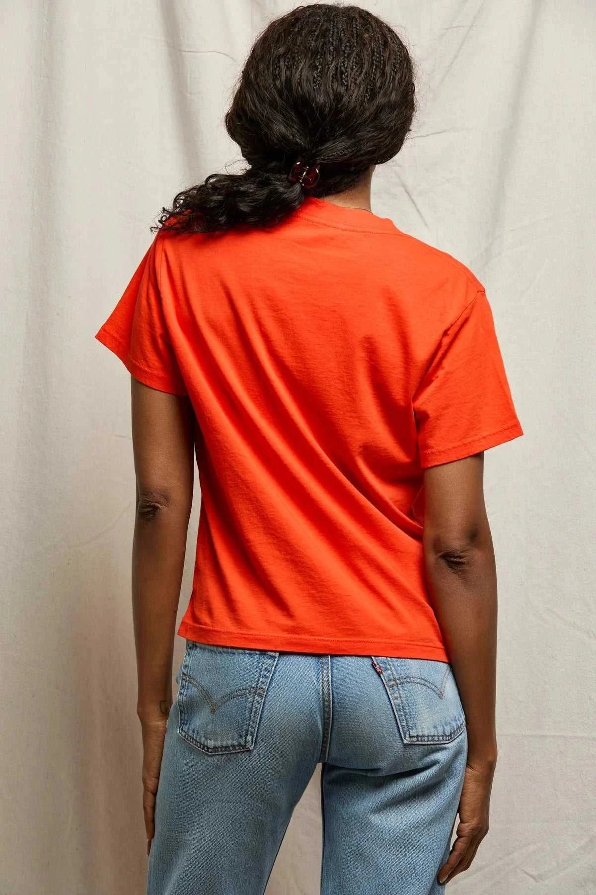 Perfectwhitetee Hendrix Cotton Boxy V Neck Tee Tomato