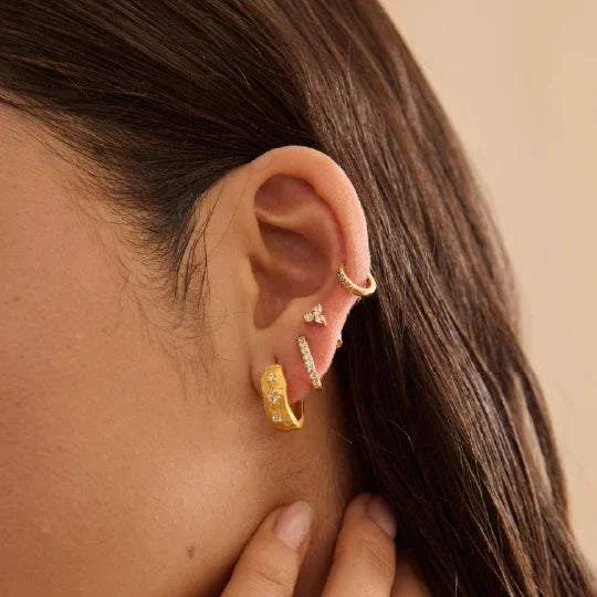 Murkani Cosmic Love Huggie White Topaz Gold