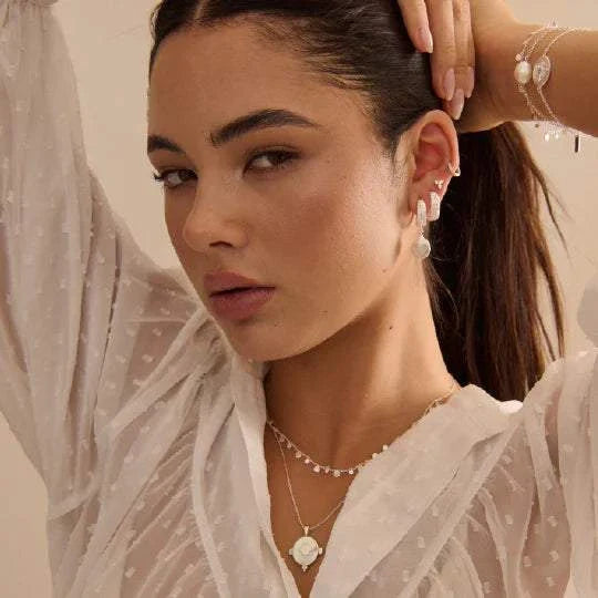 Murkani Cosmic Love Medium Earring with Pearl Silver