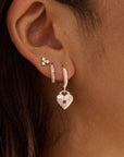 Murkani Love You Small Heart Huggie Earrings Silver