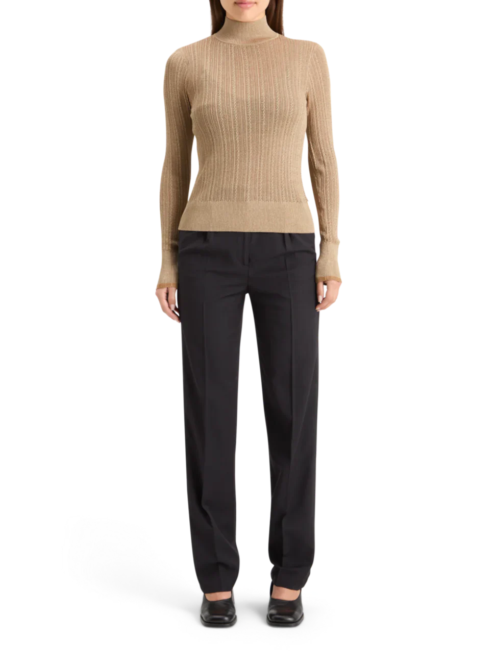 Scotch and Soda Metallic Pointelle Fitted Gold