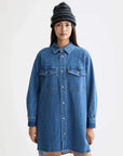 Scotch and Soda Denim Mini Shirtdress